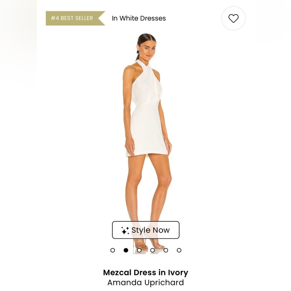 Amanda Uprichard White Halter Sheath Mini Dress